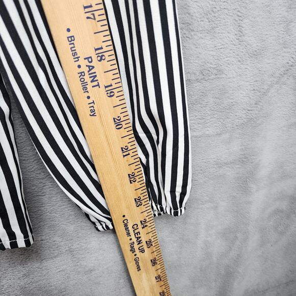 NEW Savanna Jane Blouse Women Large Black White Striped Top Office Casual Career - Picture 10 of 12